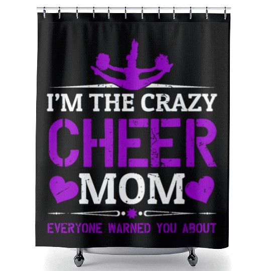 Crazy Cheer Mom Cheerleading Mommy Mother's Day Shower Curtains