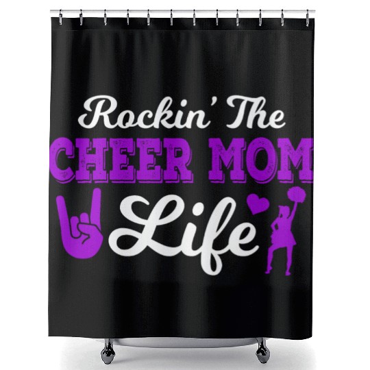Rockin Cheer Mom Life Cheerleading Mother's Day Shower Curtains