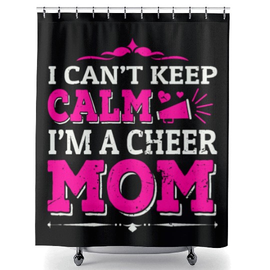Keep Calm Cheer Mom Cheerleading Mother's Day Shower Curtains