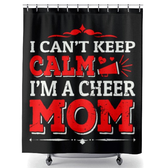 Keep Calm Cheer Mom Cheerleading Mother's Day Shower Curtains