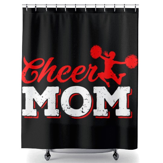 Cheer Mom Funny Cheerleading Mommy Mother's Day Shower Curtains