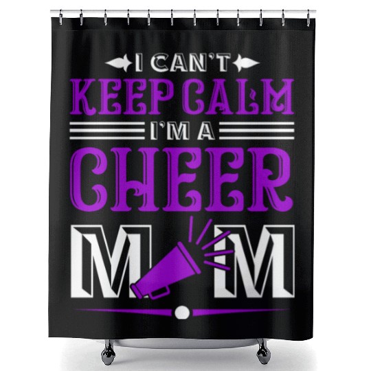Keep Calm Cheer Mom Cheerleading Mother's Day Shower Curtains