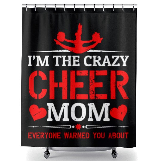 Crazy Cheer Mom Cheerleading Mommy Mother's Day Shower Curtains