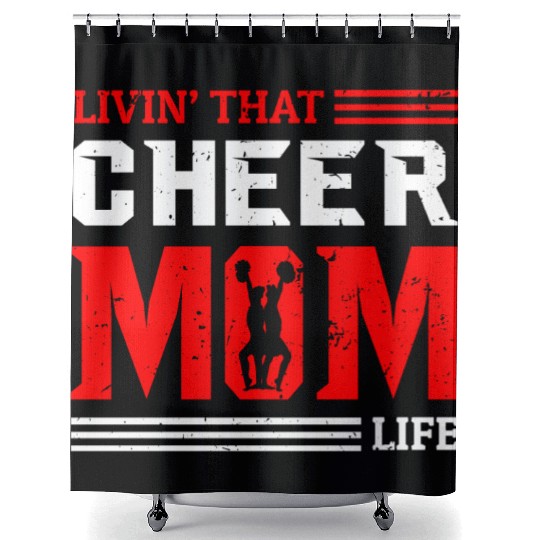 Living Cheer Mom Life Cheerleading Mother's Day Shower Curtains