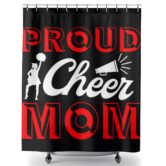 Proud Cheer Mom Cheerleading Mommy Mother's Day Shower Curtains