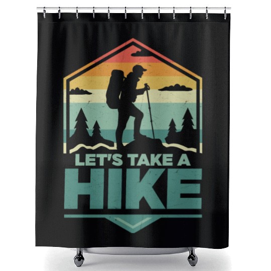 Let's Take A Hike Hiking Hiker Shower Curtains