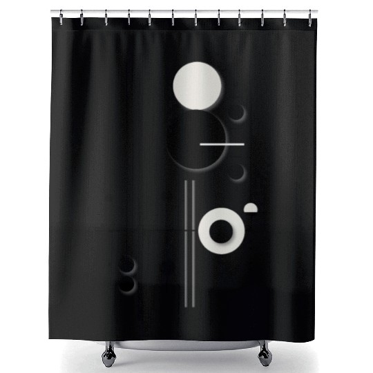 Minimalist Geometric Circle Symphony Lines Shower Curtains