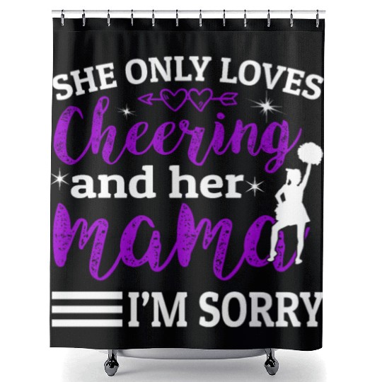 Loves Cheer Mom Cheerleading Mommy Mother's Da Shower Curtains