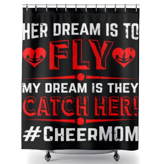 Dream Cheer Mom Cheerleading Mommy Mother's Day Shower Curtains