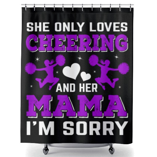 Loves Cheer Mom Cheerleading Mommy Mother's Da Shower Curtains