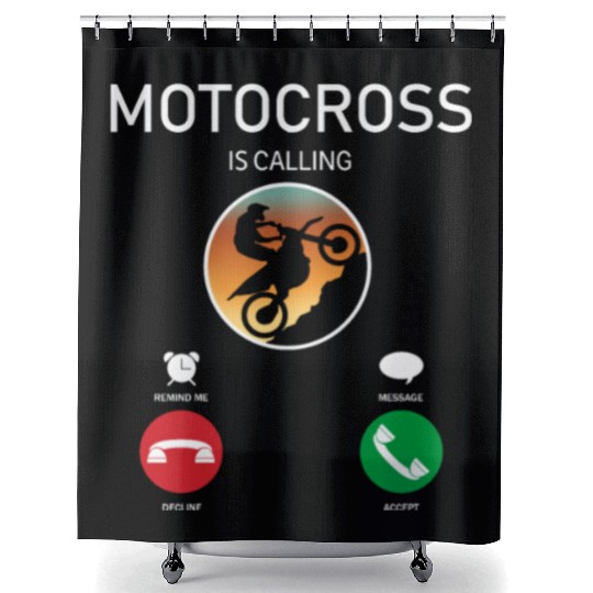 MOTOCROSS PHONE CALLING INTERFACE FUNNY DESIGN Shower Curtains