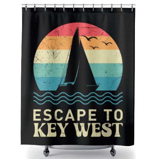 Florida ESCAPE TO KEY-WEST Sailing Florida Shower Curtains