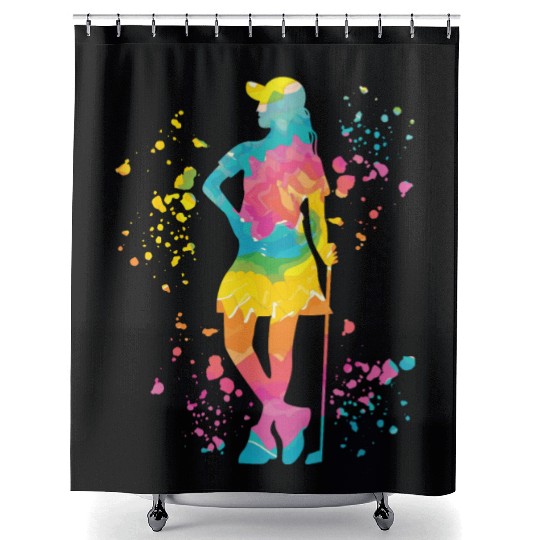 Golfer Colorsplash Kids Miniature Golf Shower Curtains