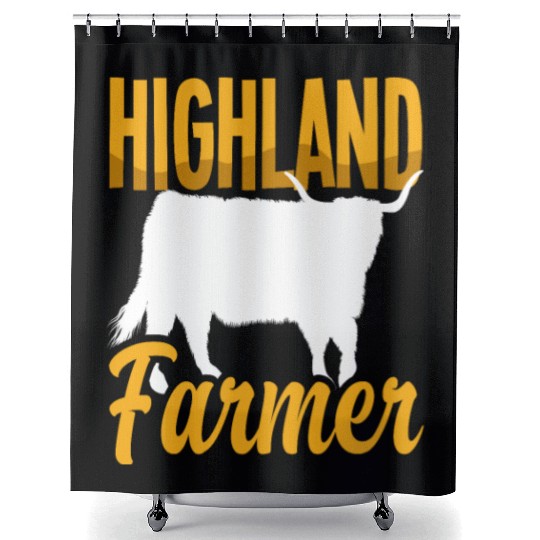 Highland Farmer Scottish Highland Cow Shower Curtains