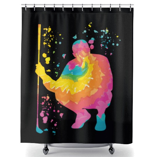 Golfer Colorsplash Kids Miniature Golf Shower Curtains