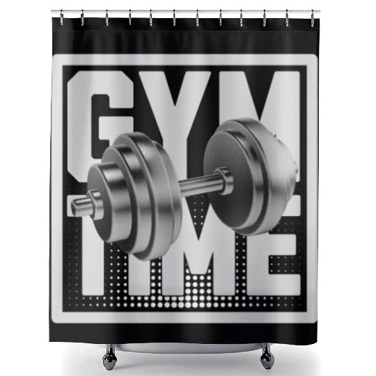 'Gym Time' Fitness Motivation GD Shower Curtains