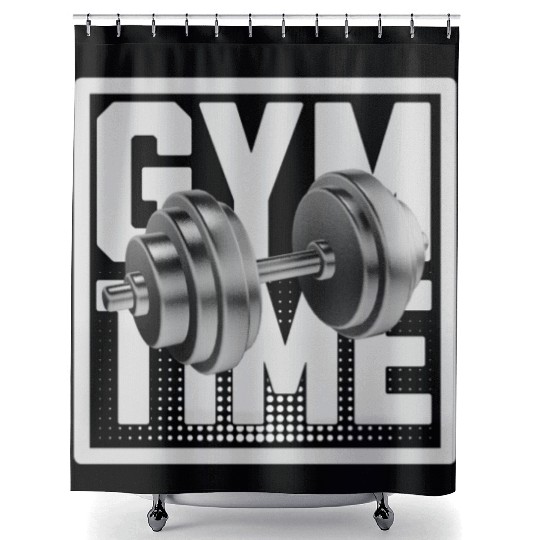 'Gym Time' Fitness Motivation GD Shower Curtains