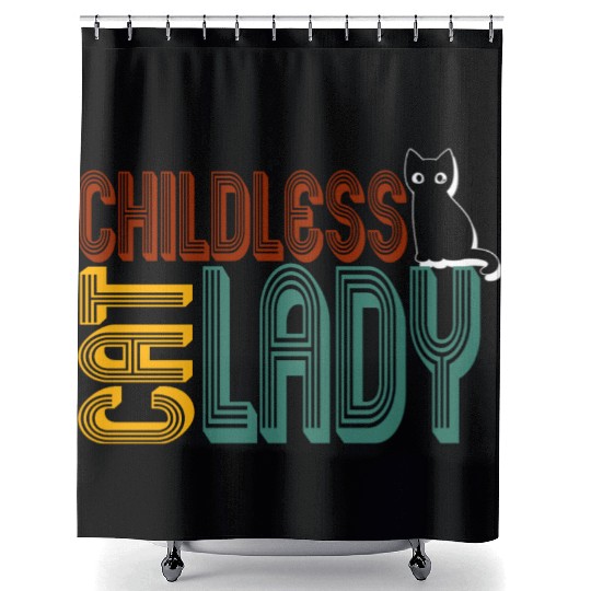 childless cat lady Kamala Harris 2024 Shower Curtains