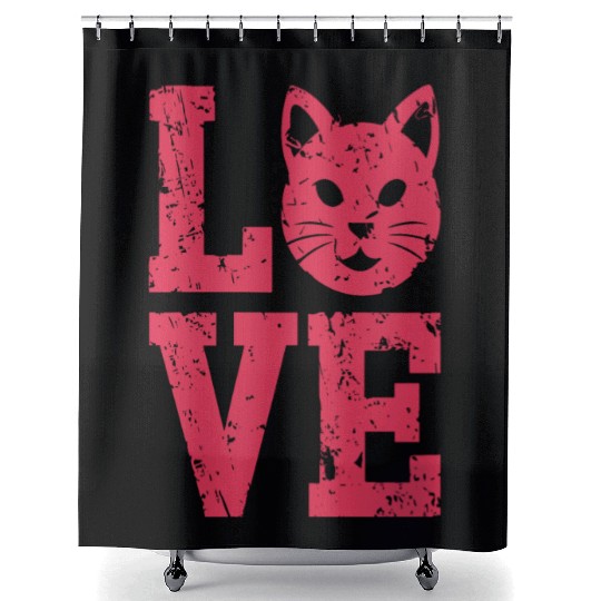 Love funny cat face Shower Curtains