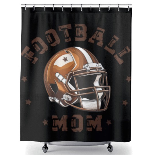 Football Mom Mama Coquette Bow Funn Game Day Shower Curtains