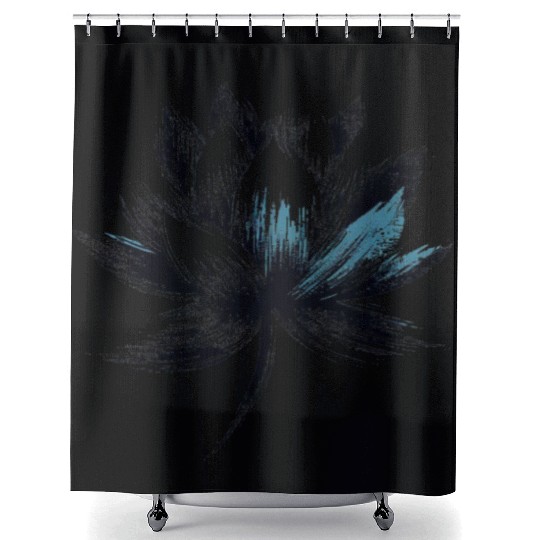 Modern Lotus with Brushstroke Effect 1 Shower Curtains