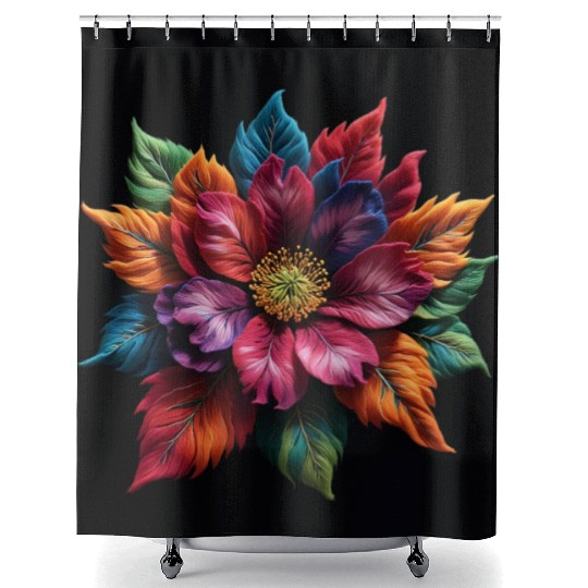 Spectrum Bloom - The Vivid Floral Symphony Shower Curtains