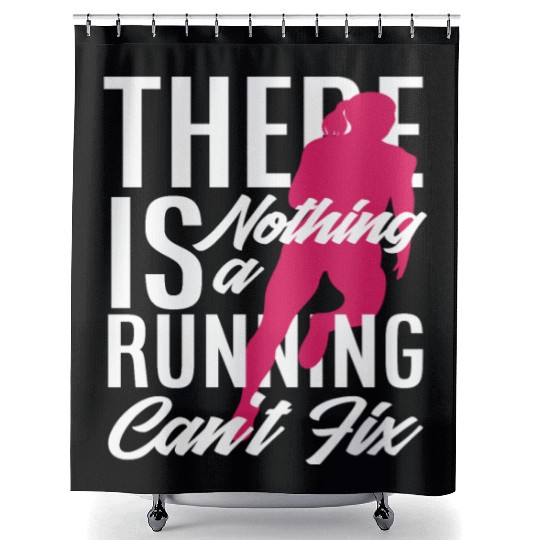 Running Can Fix Everything Shower Curtains
