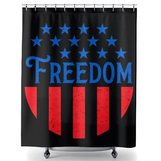 Patriotic Freedom Stars and Stripes Shower Curtains