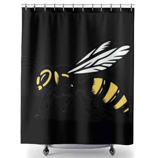 Two Color Wasp Insect Art Shower Curtains