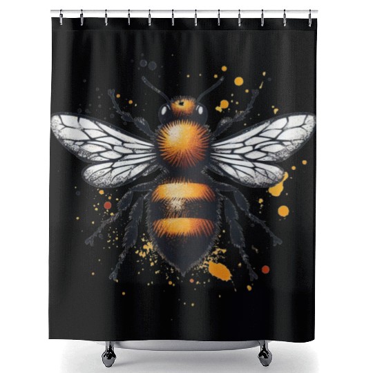 Honey Bee Insect Art Shower Curtains