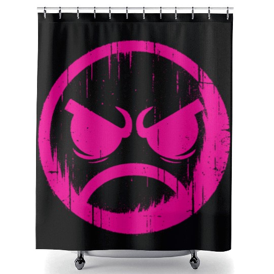 Angry Cool Face Shower Curtains
