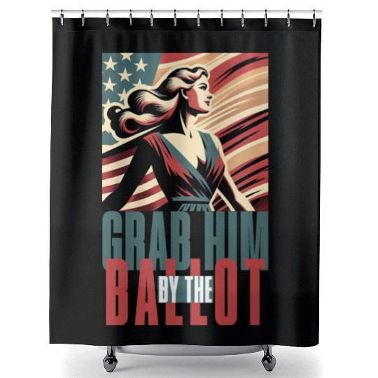 grab him by the ballot Shower Curtains design