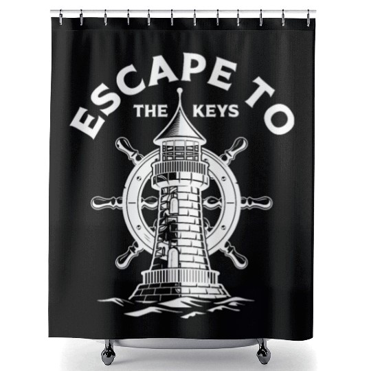 Florida ESCAPE TO KEY-WEST Sailing Outfit Shower Curtains