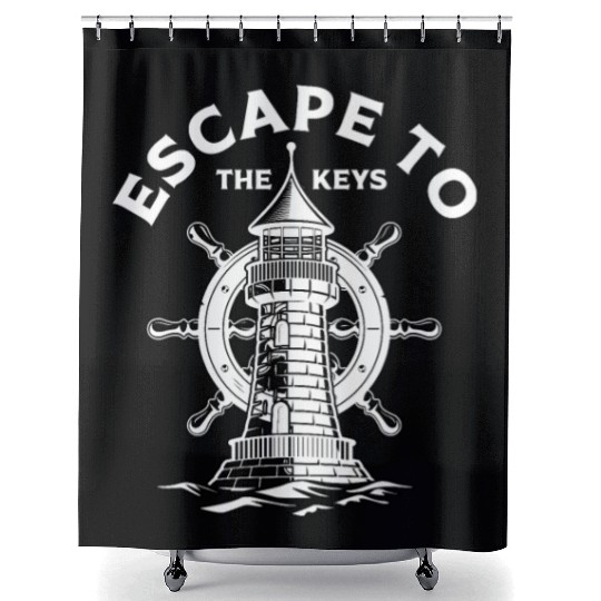 Florida ESCAPE TO KEY-WEST Sailing Outfit Shower Curtains