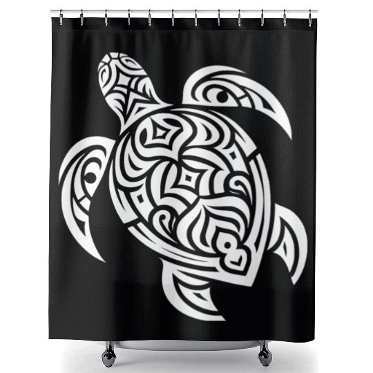 Cute Turtle T Tattoo Style Shower Curtains
