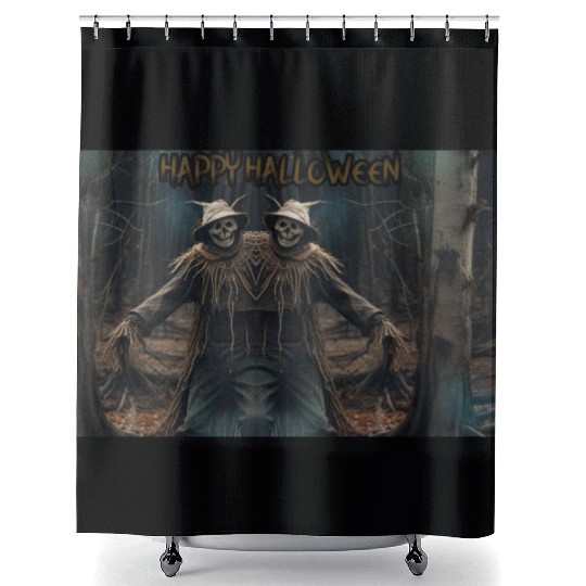 Halloween Scarecrow HOLLYDAY Shower Curtains