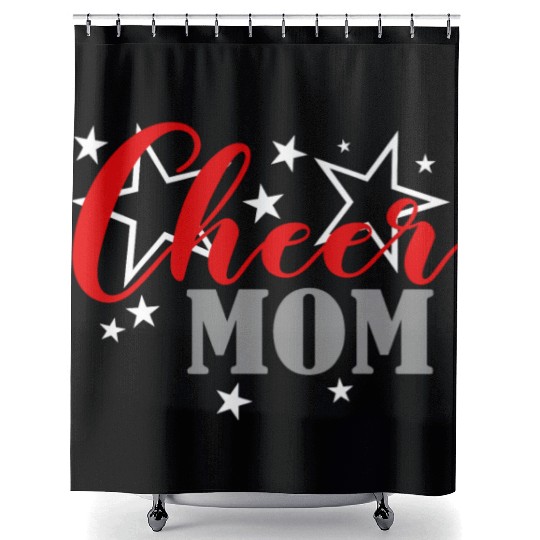 Cheerleader Proud Cheer Mom Pride Sports Supporter Shower Curtains