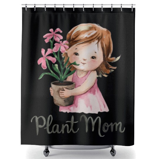 plant mom Shower Curtains