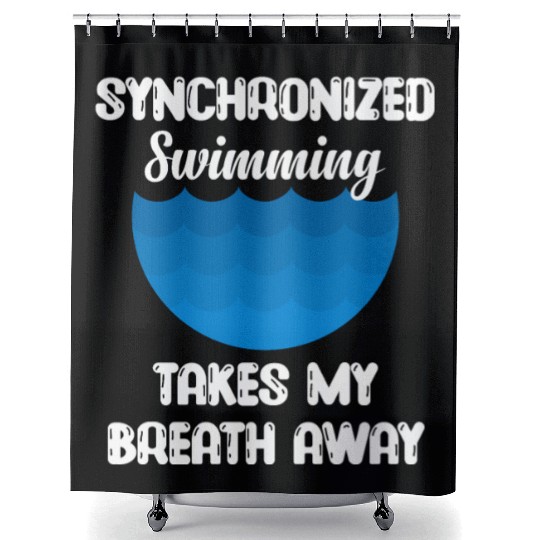 syn Synchronized Swimming Takes My Breath Away Shower Curtains