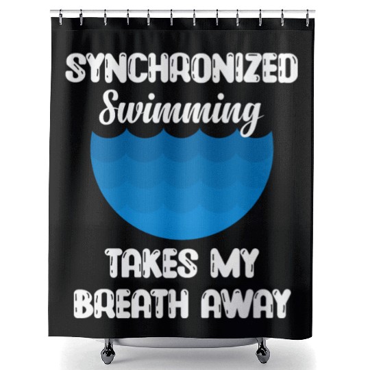 syn Synchronized Swimming Takes My Breath Away Shower Curtains
