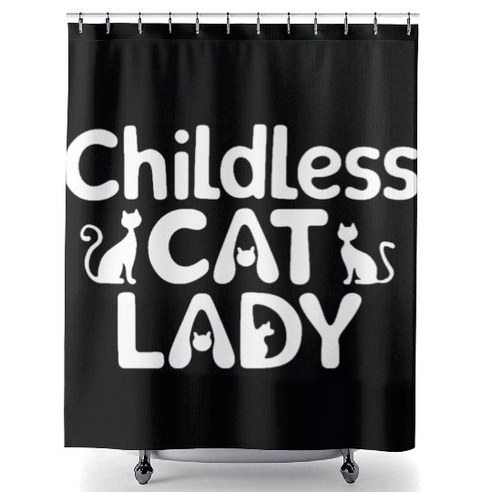 Childless Cat lady Kamala Harris Shower Curtains