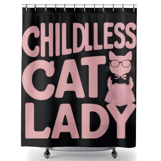 Childless Cat lady Kamala Harris Shower Curtains