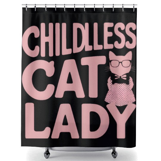 Childless Cat lady Kamala Harris Shower Curtains