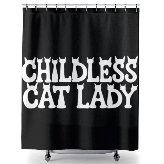 Childless Cat lady Kamala Harris Shower Curtains