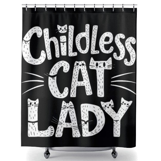 Childless Cat lady Kamala Harris Shower Curtains