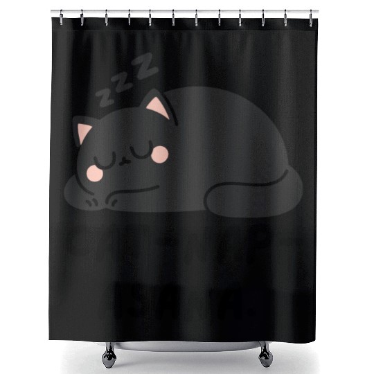 Lazy Cat Cat-Nap-Asana yoga Shower Curtains