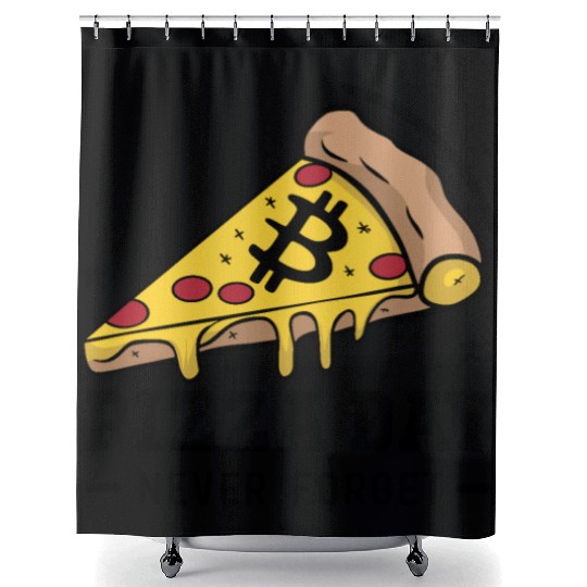 Bitcoin Pizza Day - Never Forget Shower Curtains