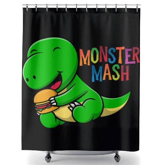 Monster eats hot dog Shower Curtains