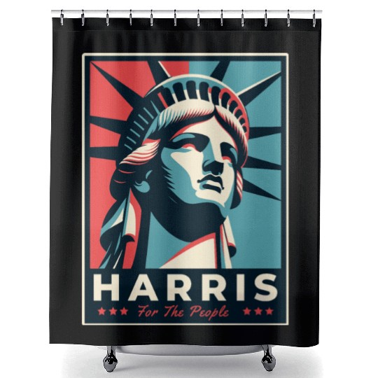 Harris 2024 statue of liberty Kamala Harris Shower Curtains