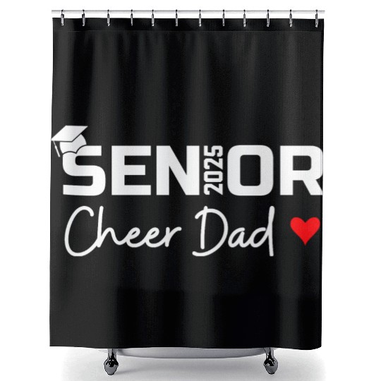 Proud Cheer Dad Of A Class Of 2025 Senior Graduate Shower Curtains